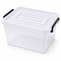 Conteneur de rangement en plastique transparent personnalisé de 5 L avec couvercle, organisateur pour entrée, placard, salon