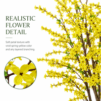 Bunga Sutra Kuning Forsythia Buatan Hiper-Realistis Grosir, Tahan UV/Anti Api, Ramah Lingkungan, Tahan Lama, Kustom untuk Pernikahan