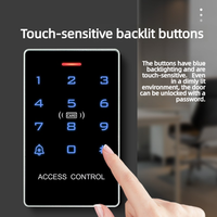 Lecteur de contrôle d'accès tactile étanche anti-vandalisme à double fréquence ID/IC, clavier, 12000 utilisateurs, NFC, mot de passe, serrure magnétique pour porte vitrée