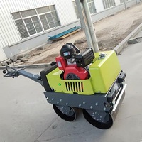Compacteur vibrant de sol, rouleau compresseur routier 600KG 500KG, à tambour simple ou double, autoporté