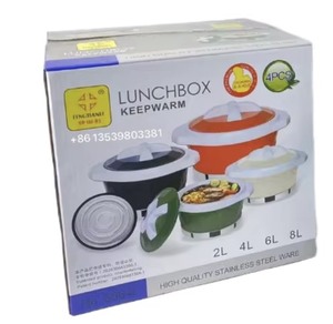 Olla de Diseño Único con Forma de <span class=keywords><strong>Prisma</strong></span>, 2L 4L 6L 8L, Revestimiento de Acero Inoxidable, Tapa con Cierre, Contenedor Grande para Almacenamiento de Alimentos, Juego para Banquetes - Product Image 2