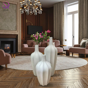 Vaso da pavimento in <span class=keywords><strong>ceramica</strong></span> di <span class=keywords><strong>grandi</strong></span> dimensioni, di lusso, di fascia alta, vaso in <span class=keywords><strong>ceramica</strong></span> bianca per interni, decorazione di soggiorno - Product Image 5