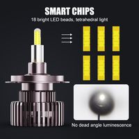 Phares LED en aluminium RCJ 60W 8000LM 6000K H1 H4 H7 9005 9006 9007 9008, ampoules LED universelles pour voiture