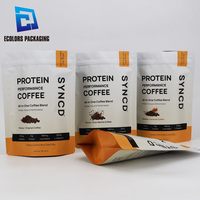 Sachet Doypack à valve et fermeture éclair, sans BPA, de qualité supérieure, à faible MOQ, de qualité alimentaire, imprimé sur mesure, pour café, protéines et grains torréfiés