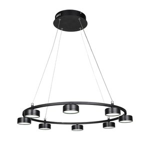 <span class=keywords><strong>Norte</strong></span> de Europa moderna casa habitación decoración negro 8 cabeza anillo led de luz colgante - Product Image 1