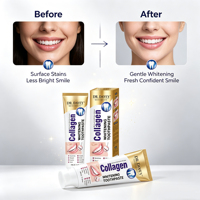 Dentifrice au collagène chimique blanchissant saveur menthe pour dents sensibles, soin de l'émail, protection contre les caries, haleine fraîche, usage domestique adulte