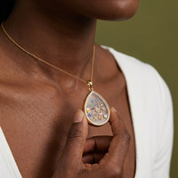 Collar de bambú con diseño hueco y apertura de cristal, accesorios DIY, transfronterizo Europa América, se puede abrir, para foto del Día del Padre DAD
