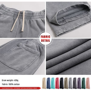 Pantalon droit en coton épais 430 g/m² style américain pour homme, 100 % coton, vintage, tissu éponge, batik, délavé, service OEM - Product Image 6