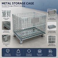 Cages de stockage pliables en métal de boîte de conteneur de grillage de support résistant Cage en métal de stockage