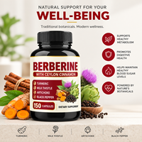 Complément de berbérine en capsules avec cannelle de Ceylan, curcuma, chardon-Marie, artichaut, poivre noir, 150 unités