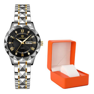 นาฬิกาควอตซ์มัลติฟังก์ชั่นสุดหรูของผู้หญิงใหม่2025มีดีไซน์กันน้ำส่องสว่างเพชร - Product Image 1