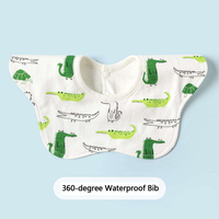 Bavoirs pour bébés et tout-petits, motif dessin animé, qualité alimentaire, rotation à 360 degrés, doux, imperméables, avec bouton-pression, vente en gros