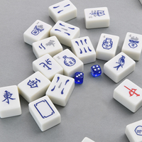 Ensemble de Mahjong de Luxe Style Singapourien 156 Tuiles 42*30*10mm en Mélamine Fait Main Exquis Qualité Supérieure 4 Tuiles Animaux Cadeau