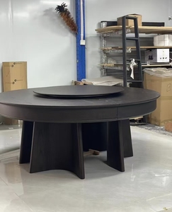 Mesa de Comedor Redonda Moderna de Madera Maciza para 4-6 Personas, 200 cm de Ancho, Impermeable, Ecológica, Muebles para el Hogar Ensamblados - Product Image 2