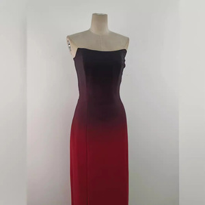 Spettacolo di Design di nicchia <span class=keywords><strong>abito</strong></span> lungo in Vietnam abbigliamento da donna <span class=keywords><strong>rosso</strong></span> graduale 2024 nuovo <span class=keywords><strong>spacco</strong></span> abiti da donna Sexy eleganti - Product Image 4