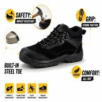 Bottes de travail pour hommes AOXIANG à embout d'acier - Tige en daim, doublure en maille respirante, antistatiques, toutes saisons, pour usage industriel et de construction