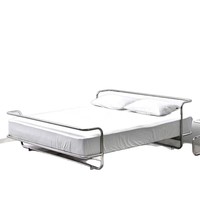 Lit flottant en acier inoxydable, style minimaliste moderne, sans formaldéhyde, finition polie pour appartements, villas, chambres d'hôtel