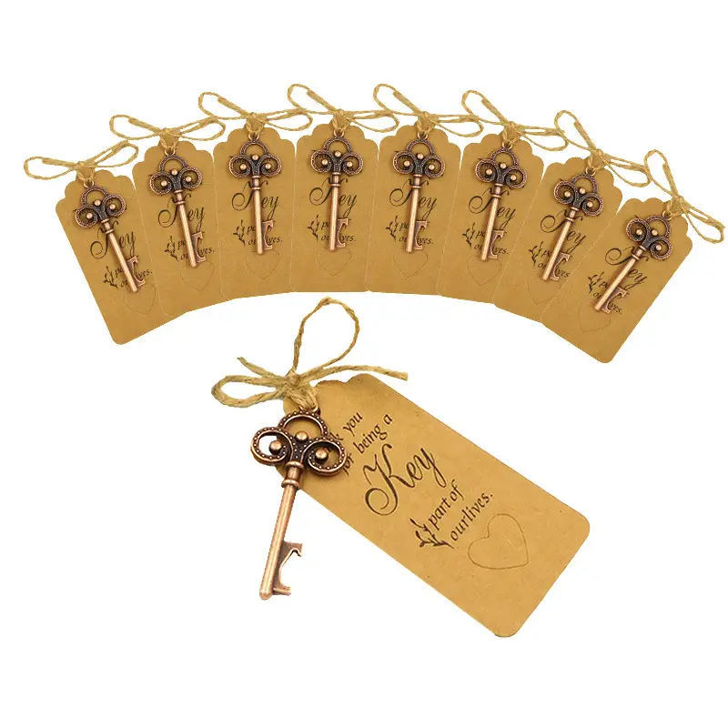 Best selling retro key creative metal pendant gift, beer bottle opener keychain for weeding