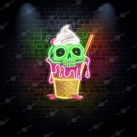 Winbo Livraison directe Magasin de crème glacée Donut Dessert Shop Décoration lumineuse Panneau publicitaire personnalisé Enseigne au néon LED pour restaurant