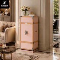 Coffre-fort de style vintage en cuir, haute sécurité, antivol, pour le rangement de bijoux et d'objets de valeur