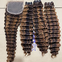 Lots de Cheveux Humains Vierges Bruts Vietnamiens, Fournisseur de Cheveux à Prix de Gros, Échantillon de Cheveux Ondulés 15A, Cheveux à Ondulation Profonde avec Cuticules Alignées
