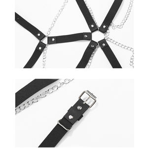 Couple <span class=keywords><strong>SM</strong></span> Flirter Jouets Érotique Féminin Lingerie Bondage Cou Anneau Métallique En Cuir Corps Harnais Sex Toys pour une Expérience Sexy - Product Image 5