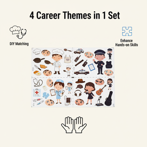 Cute cartoon DIY face <b>stickers</b> with a career theme – die-cut <b>stickers</b> for children’s crafts - Product Image 3