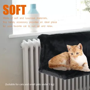 Lit chauffant de luxe pour <span class=keywords><strong>chat</strong></span> en peluche avec cadre en métal – Conception de hamac suspendu en forme de panier - Product Image 3