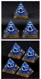 Piramide in Resina Occhio del Diavolo all'Ingrosso, Cristallo Orgonite Sette Chakra per Guarigione Spirituale, Decorazione Casa, Artigianato in Cristallo - Product Image 6