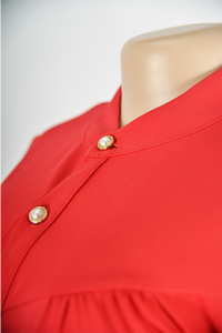 Robe décontractée douce aux tons bijoux en satin extensible grande taille, style chemise, en lin respirant, longueur ras du sol, idéale pour le travail et les climats chauds - Product Image 5