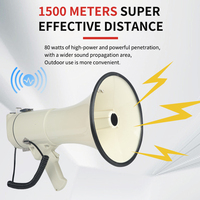 Mégaphone portable UT-66 80W haute puissance, haut-parleur Bluetooth sans fil avec batterie rechargeable