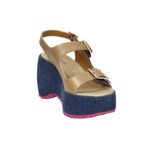Fornarina Women's Bubble Mila Wedge Sandal Jeans <b>9</b> Cm <b>Heel</b> <b>Size</b> 37 - Product Image 4