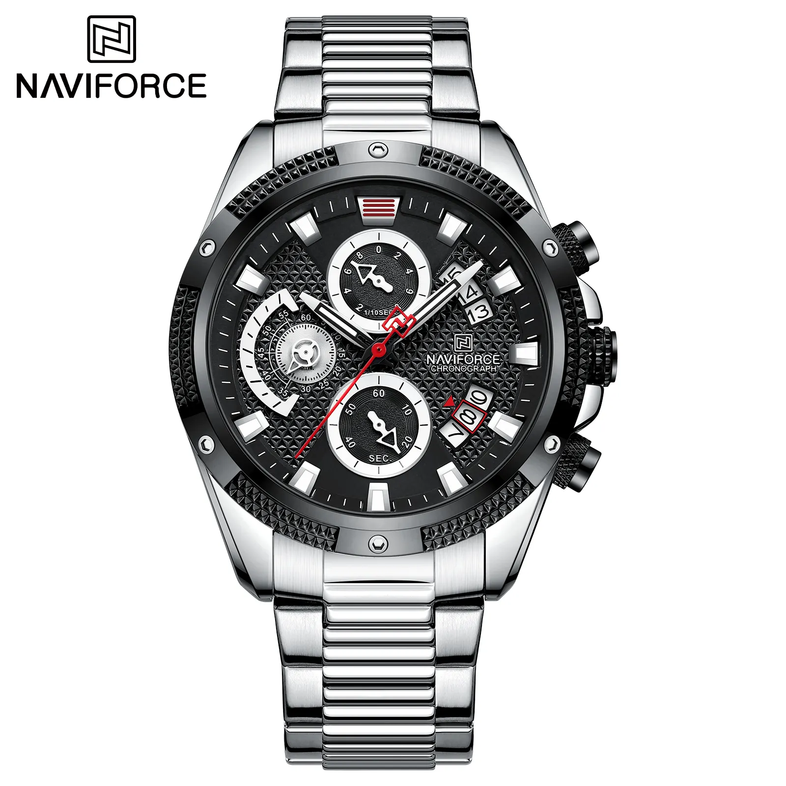 Naviforce 8021 Custom Logo Waterproof Quartz Watch Man Wrist Stainless Steel Calendar Date Male Clock Relogio Watch
