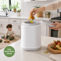 Compostador de Desechos de Alimentos con Cuchilla Desmontable de 4L, Máquina de Compostaje Eléctrica para Cocina, Fácil de Limpiar, Control Inteligente de Olores para el Hogar