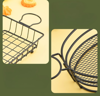 Accessoires de cuisine Fabricant de gadgets pour la maison et la cuisine Panier à frire noir pour snacks Présentoir rond pour restaurant