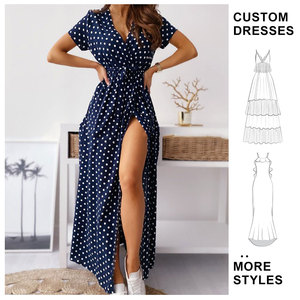 Robe d'été décontractée bohème pour femme, vente en gros personnalisée, imprimé <span class=keywords><strong>Good</strong></span> <span class=keywords><strong>Omens</strong></span>, col en V fendu, robe de fête de vacances - Product Image 1