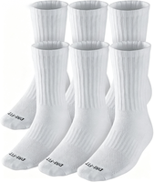 Chaussettes de sport unisexes rembourrées, lot de 6, chaussettes de sport respirantes en polyester qui évacuent l'humidité, pour l'entraînement, la course à pied, l'usage quotidien