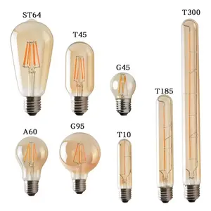 A60 A60 C35 G80 G95 T10 T185 T300 Led filament ampul antik Vintage stil LED Edison ampul Amber sıcak Filament ampuller