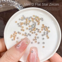Mini étoiles scintillantes en zircon pour nail art, décorations d'ongles portables à dos plat de forme irrégulière, blanc champagne