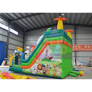 Combo Inflable con Temática de Animales de la Selva Safari, Tobogán Seco de Mono y Jirafa, Castillo Hinchable para Fiestas Infantiles y Alquiler Comercial para Carnavales - Product Image 5