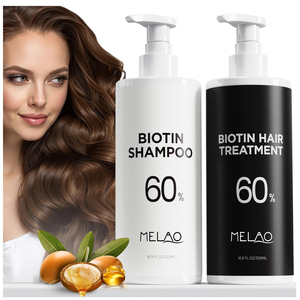 Private Label Vegan Biotin <b>Shampoo</b> and Conditioner Set Sulfate Free Organic Argan Oil Hair Scalp Care Products for Frizz Control - Product Image 1