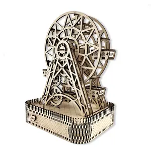 Benutzer definierte Holz 3D Puzzle Handwerk Laser geschnittene Holzformen DIY Musik Riesenrad