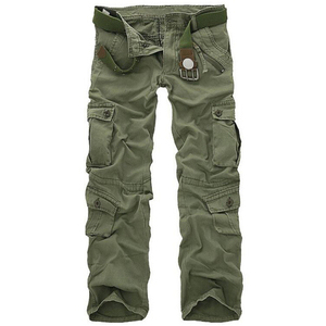 Pantaloni <span class=keywords><strong>Cargo</strong></span> da Uomo Taglia Grande con Tasche con Zip, Stile Casual Multi-Tasca, Jeans Jogging con Zip Laterale, Taglie Forti, 100% Cotone - Product Image 4