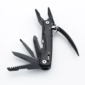 Schwarzer Aluminium griff 9 in 1 Pocket Multi Tool Kombination zange mit sicherer Verriegelung