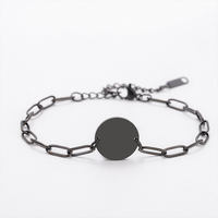 Bracelet Ywyougang tendance en acier inoxydable, à deux trous, avec maillons trombones, personnalisable, couleur argent, le plus vendu
