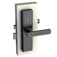 Serrure de porte intelligente WiFi Tuya la mieux notée avec empreinte digitale, mot de passe, contrôle par application et cloud, poignée en alliage d'aluminium pour maison et appartement