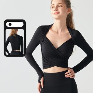 Vêtements <span class=keywords><strong>de</strong></span> <span class=keywords><strong>yoga</strong></span> WOJIEER, veste <span class=keywords><strong>de</strong></span> sport à coupe fixe pour <span class=keywords><strong>l</strong></span>'automne/hiver, nouvelle veste à manches longues <span class=keywords><strong>de</strong></span> haute qualité pour le Pilates et <span class=keywords><strong>l</strong></span>'entraînement physique - Product Image 1
