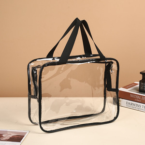 Large <b>Toiletry</b>/Cosmetic <b>Bag</b> Zipper Portable Waterproof Reusable <b>Clear</b> PVC Hot Stamping Recyclable Environment Friendly - Product Image 6