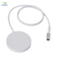 Chargeur sans fil rapide 15W avec port Type-C pour écouteurs et montre connectée, support de charge et support Etech Design, matériau ABS