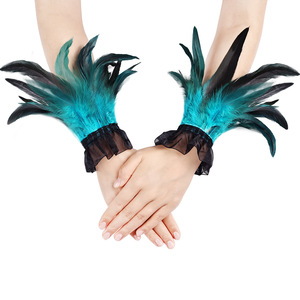 Gants à plumes gothiques punk, manches détachables, chauffe-bras, manchette à plumes, costume de cosplay, spectacle de scène, <span class=keywords><strong>gant</strong></span> plume, guanti piume - Product Image 1